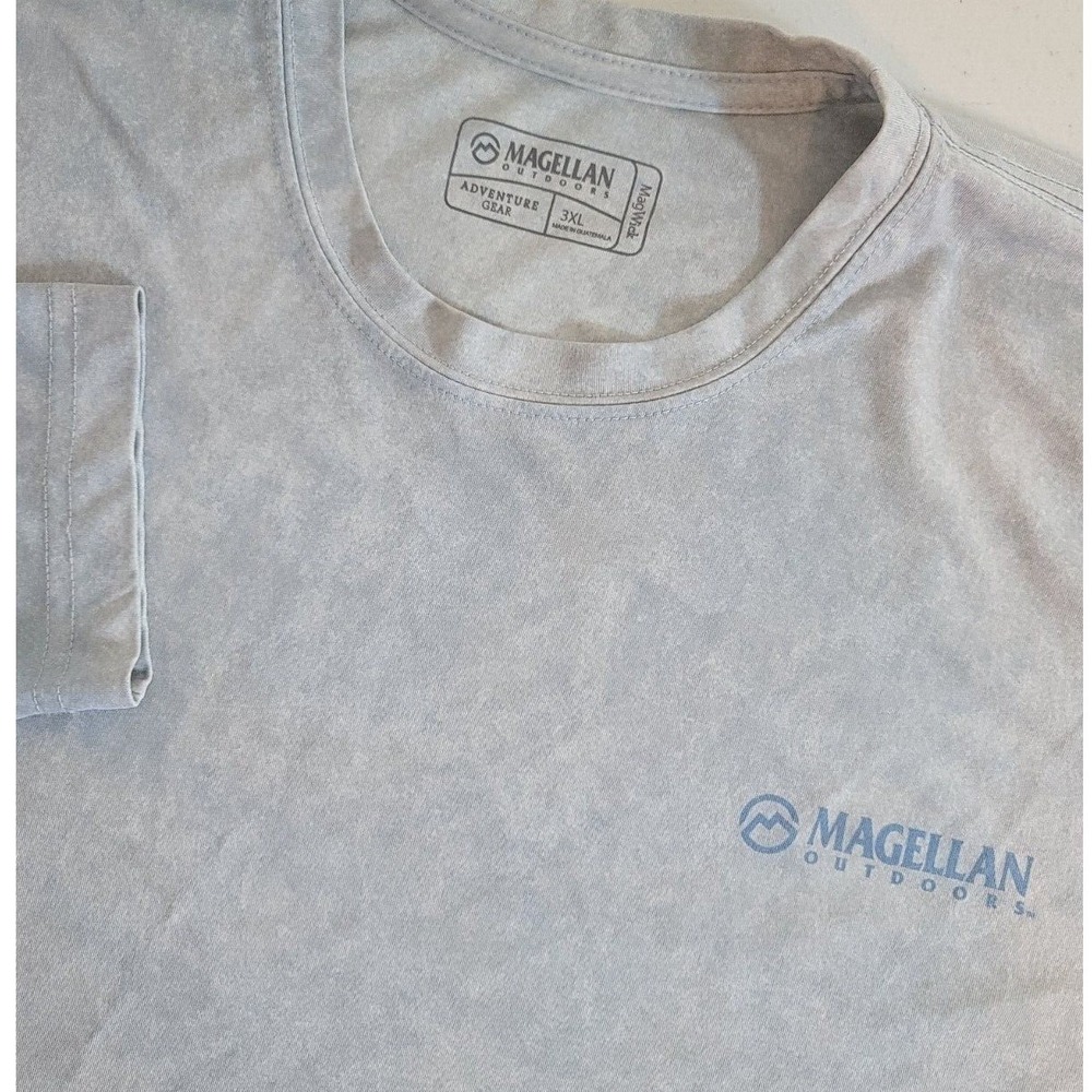 Magellan Outdoors Mens 3XL Blue Long Sleeve MagWick Performance Fishing Shirt